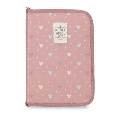 Portadocumentos rosa Luma con estampado de Mickey Mouse y estrellas