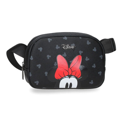 Riñonera negra Bowlogue de Minnie Disney con lazo rojo