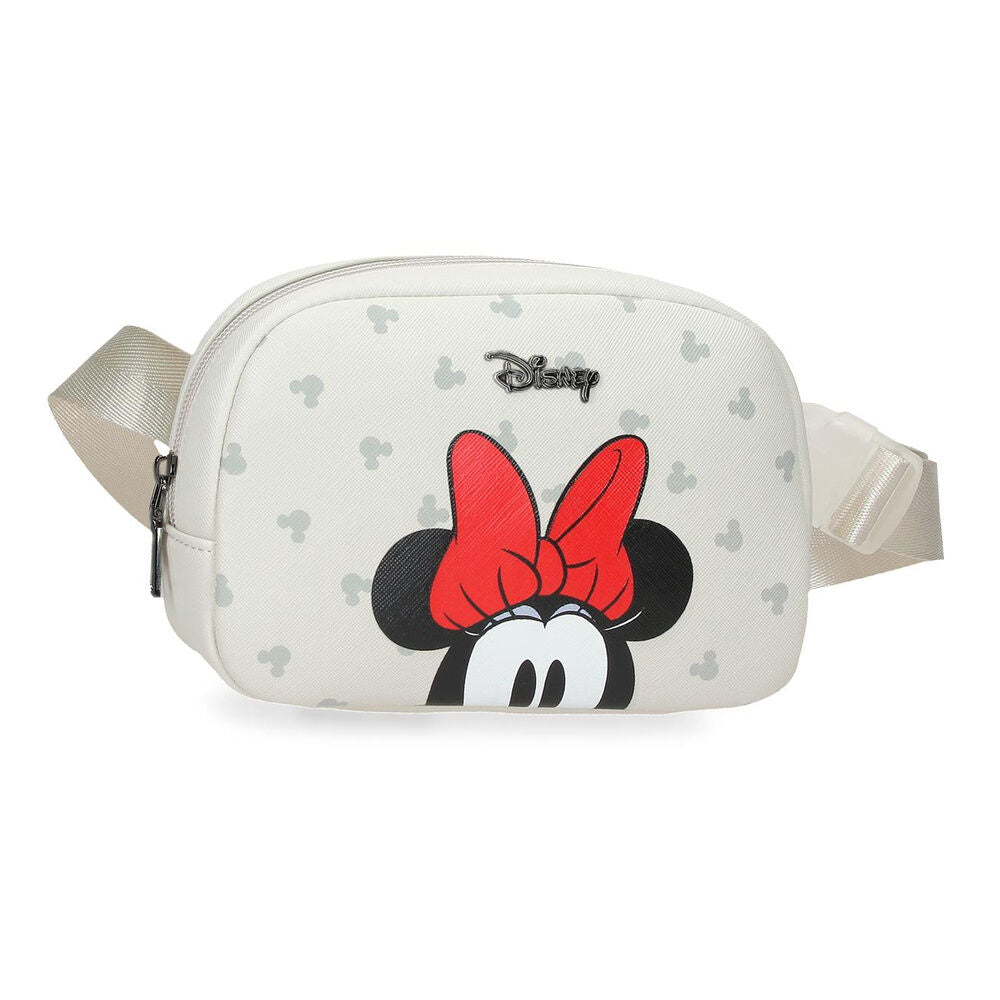 Riñonera Bowlogue de Minnie Disney en blanco roto con lazo rojo
