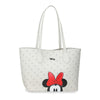 Bolso tote blanco de Minnie Disney con lazo rojo y estampado de Mickey