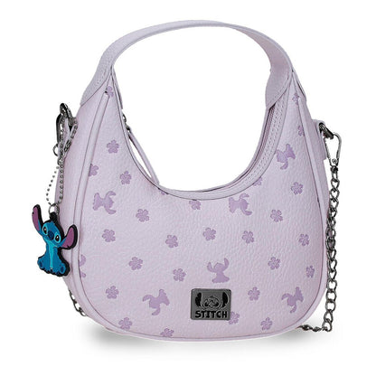 Bandolera lila Bloom de Stitch Disney con estampado floral y cadena