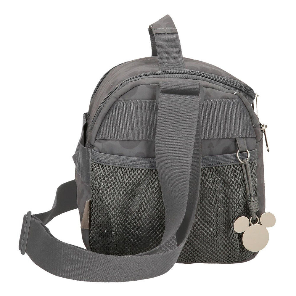 Bolsa portameriendas gris de Mickey Disney con bolsillos y correa - 2