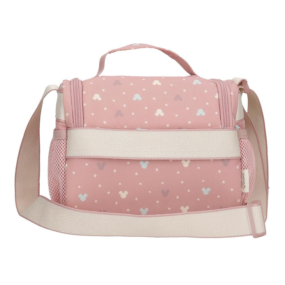 Bolsa portameriendas rosa de Mickey Disney con asa y bolsillos - 4