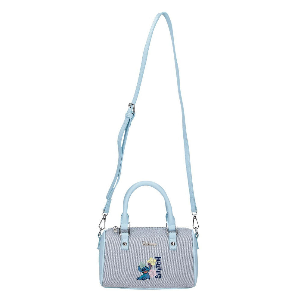 Bolso bowling azul claro de Stitch Disney con acabado efecto denim - 6