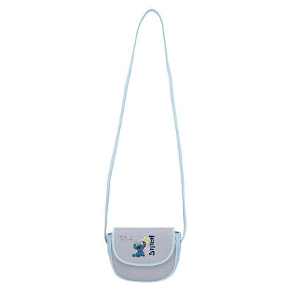 Bandolera azul claro de Stitch Disney con solapa y flores - 3
