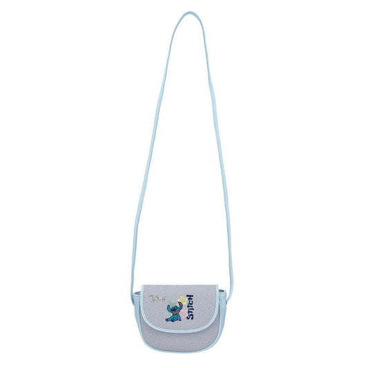 Bandolera azul claro de Stitch Disney con solapa y flores - 3