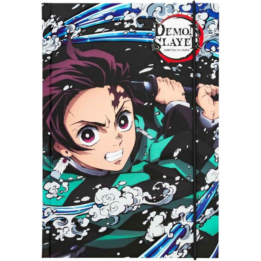 Cuaderno A5 de Tanjiro de Demon Slayer con banda elástica