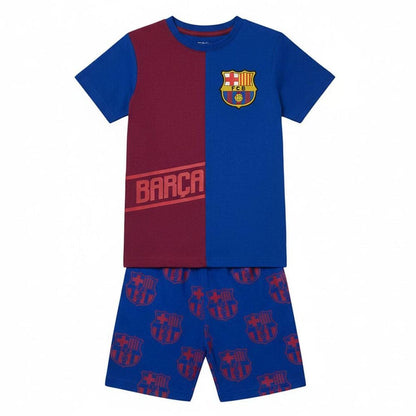 Pijama corto infantil del FC Barcelona azul y granate