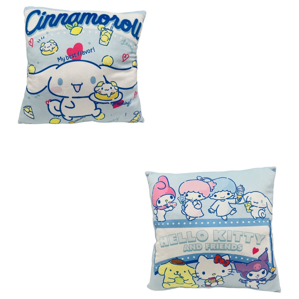 Cojín de Velboa con diseño de Cinnamoroll, Hello Kitty y amigos