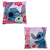 Cojín cuadrado de Stitch Disney con flores tropicales