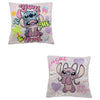 Cojín Disney de Stitch y Angel en tonos rosas y lilas