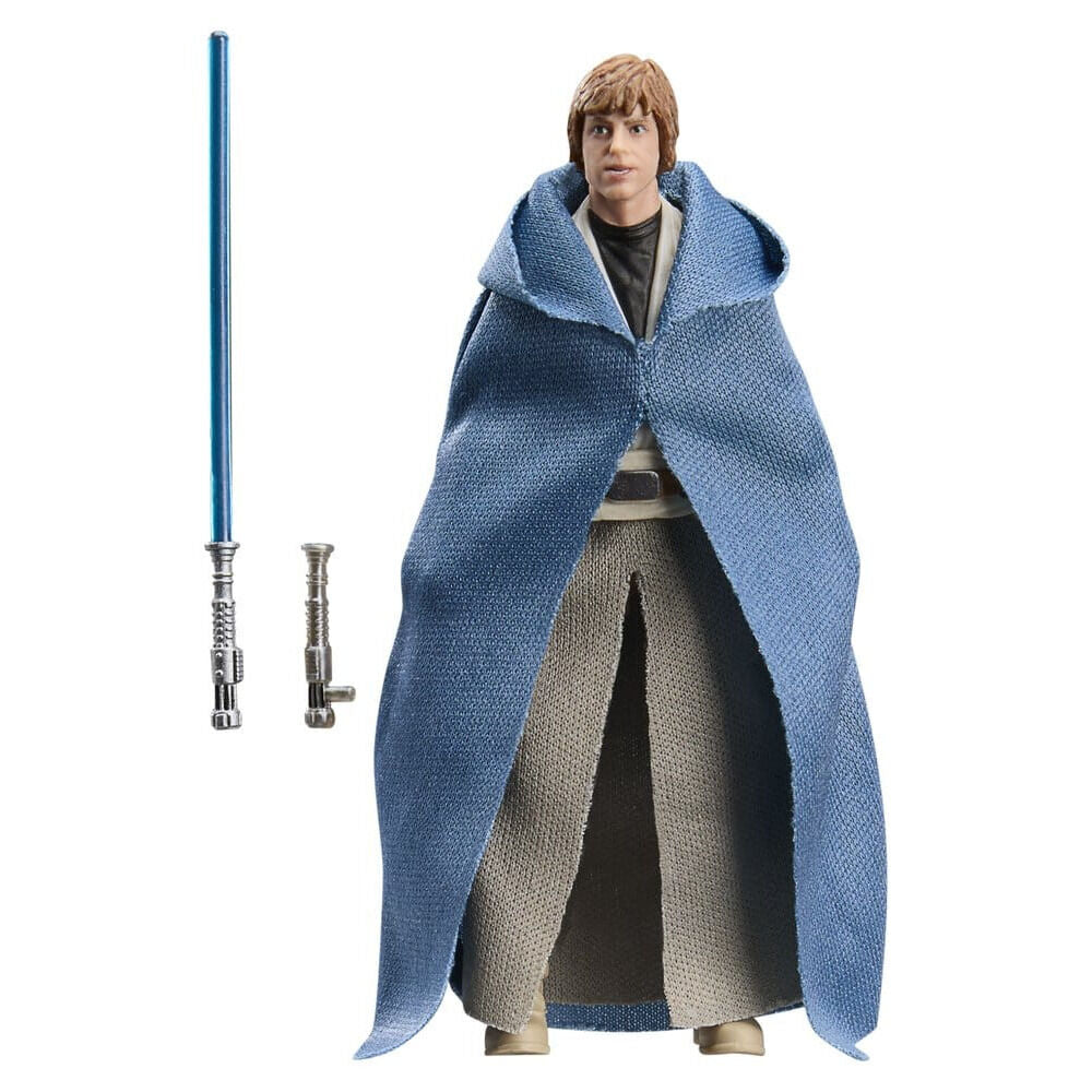 Figura Luuke de Star Wars con capa azul y sable de luz