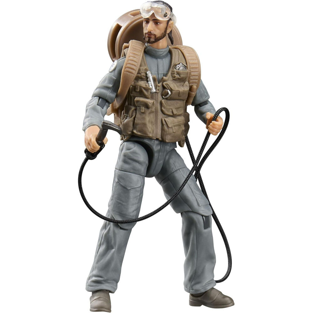 Figura Rook de Rogue One Star Wars de 10 cm con uniforme gris y cuerda