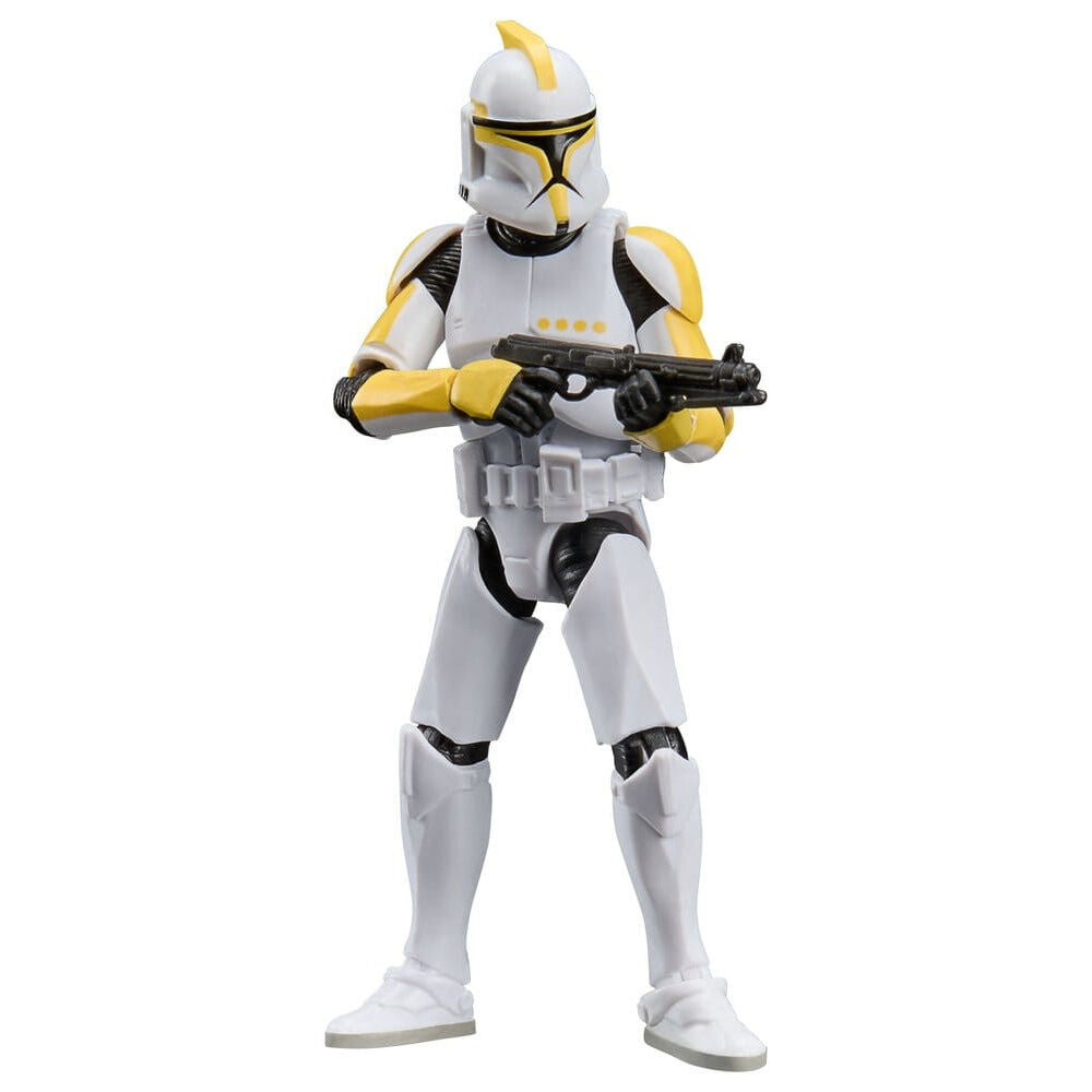 Figura Clone Commander Star Wars de 10 cm con armadura blanca y detalles amarillos - 2