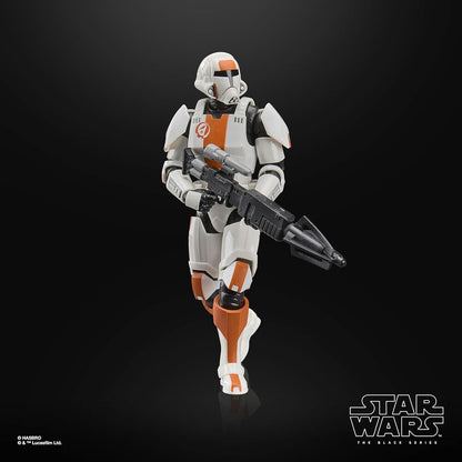 Figura Republic Soldier de Star Wars con armadura blanca y naranja y bláster - 4