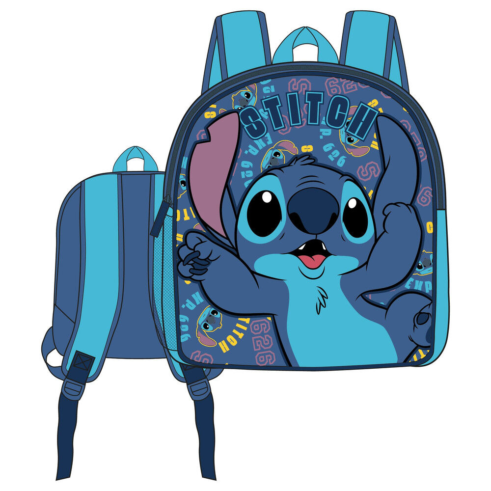 Mochila 3D azul de Disney Stitch con frontal de PVC