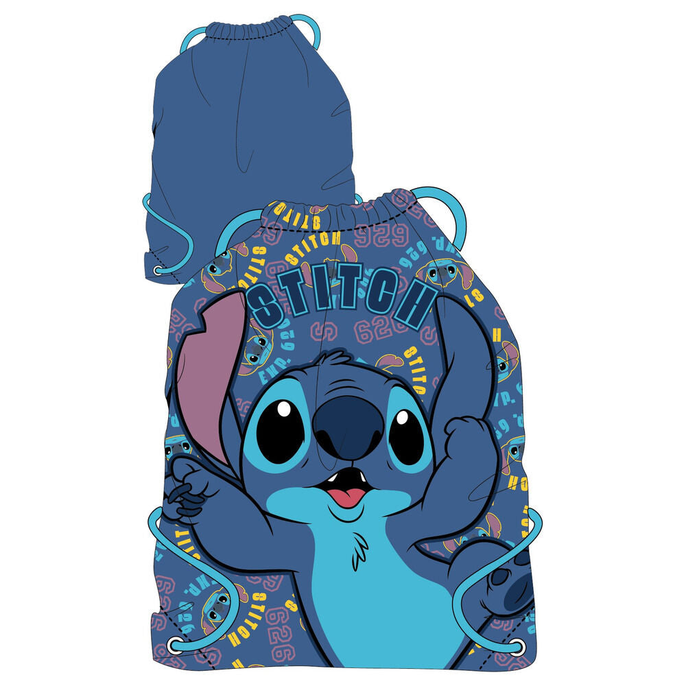 Saco mochila azul de Stitch Disney con cordones