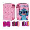 Plumier triple rosa de Disney Stitch con tres compartimentos