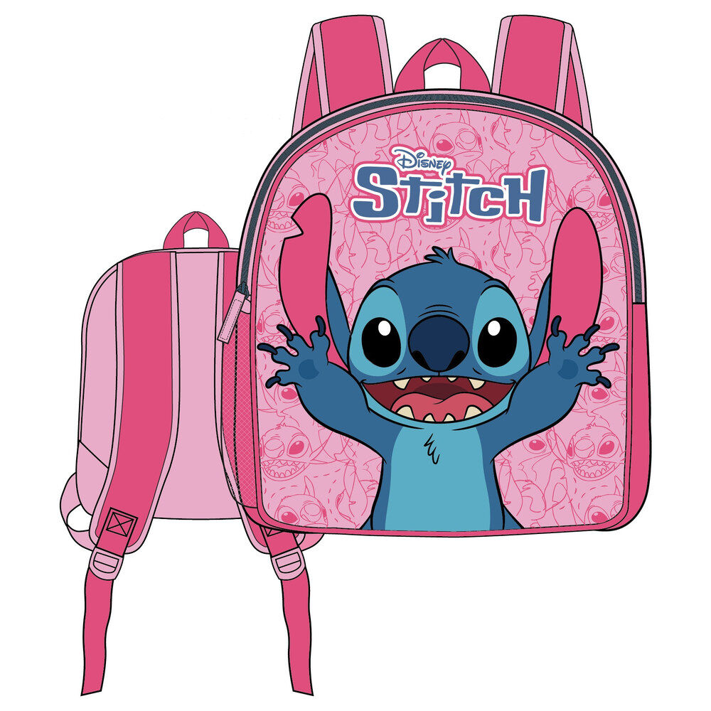 Mochila rosa Disney Stitch de 25 cm con tirantes
