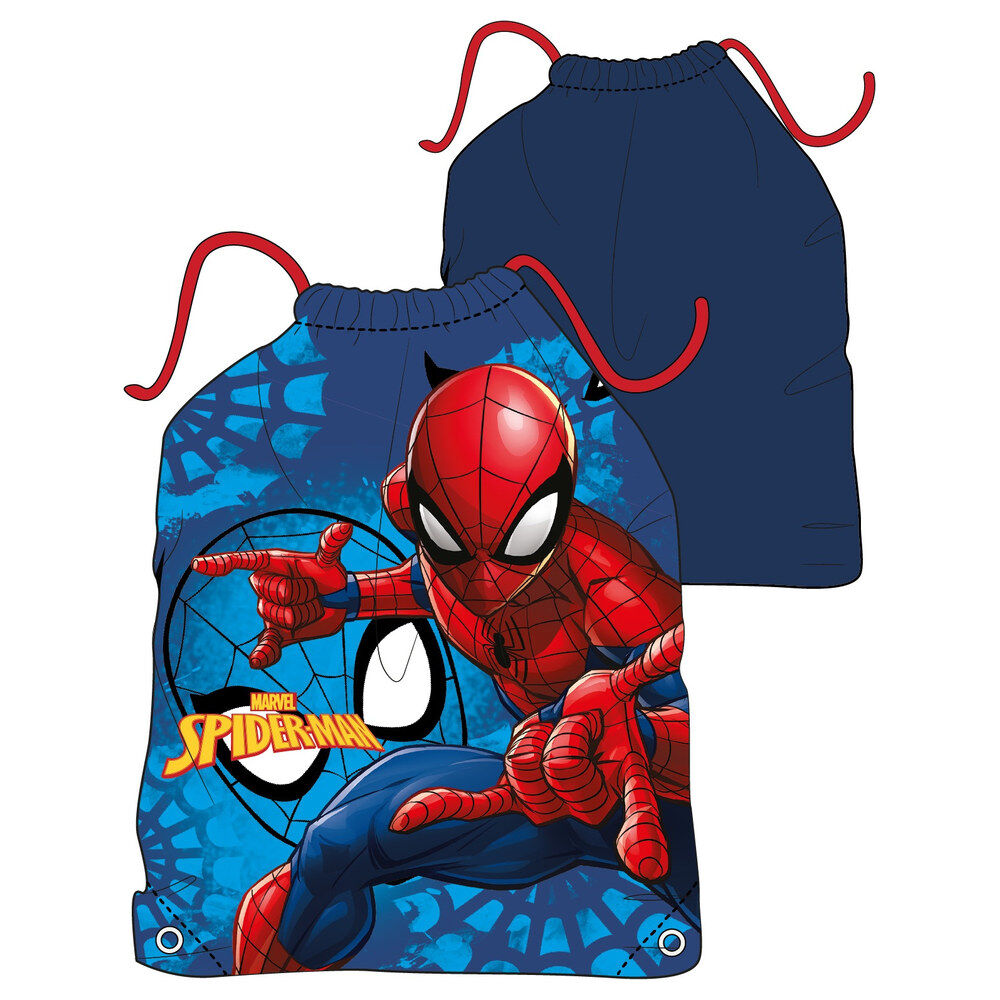 Saco mochila Spider-Man Marvel azul con estampado del superhéroe