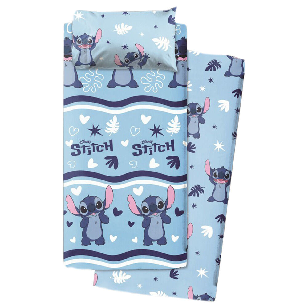 Juego de sábanas Disney Stitch azul claro para cama de 105 cm