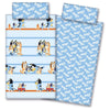 Juego de sábanas Bluey azul claro para cama de 90 cm