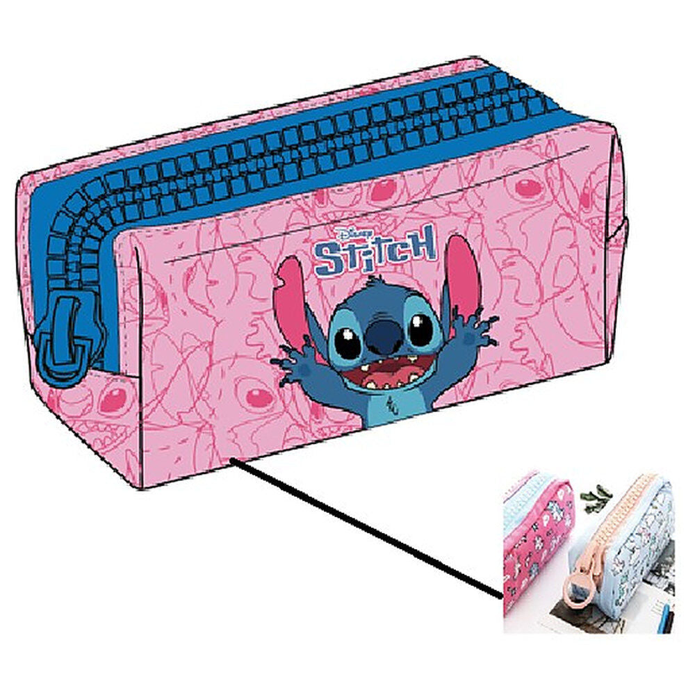 Portatodo XXL rosa y azul de Stitch Disney