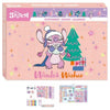 Calendario de Adviento de papelería Stitch Disney con diseño navideño rosa