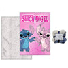 Manta Disney rosa de Stitch y Angel