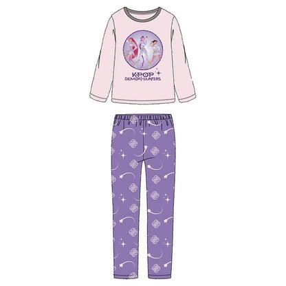 Pijama infantil KPop Demon Hunters rosa y morado de manga larga - 3