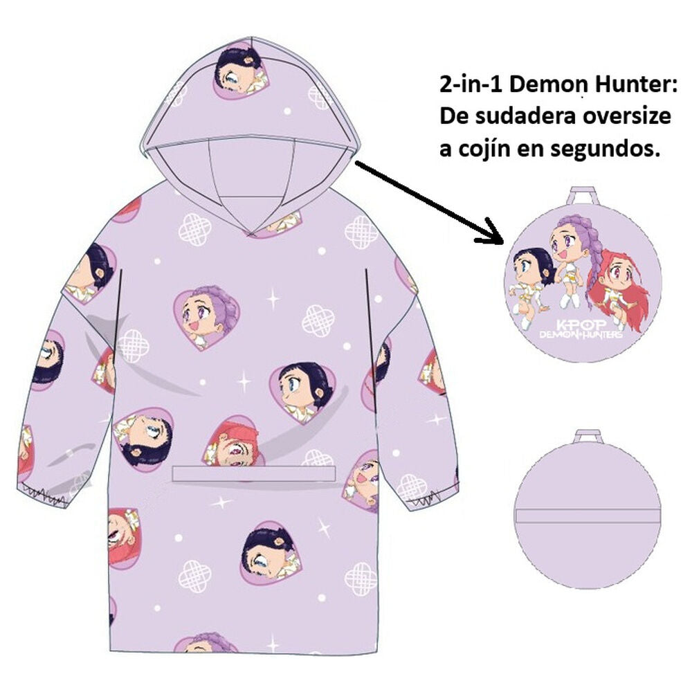 Sudadera lila oversize convertible en cojín de K-Pop Demon Hunters - 6