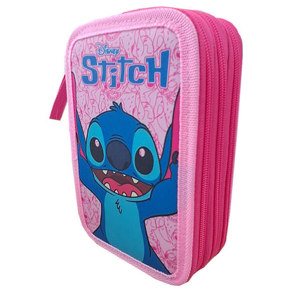 Plumier triple rosa de Disney Stitch con tres compartimentos - 2