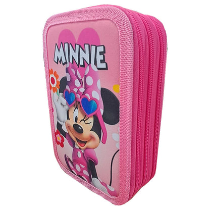 Plumier triple rosa de Minnie Disney con tres compartimentos - 2