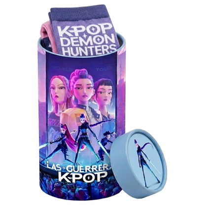 Set de 3 calcetines KPop Demon Hunters en tonos lila, rosa y azul - 2