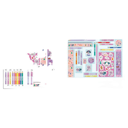 Calendario de Adviento de papelería Stitch Disney con diseño navideño rosa - 2