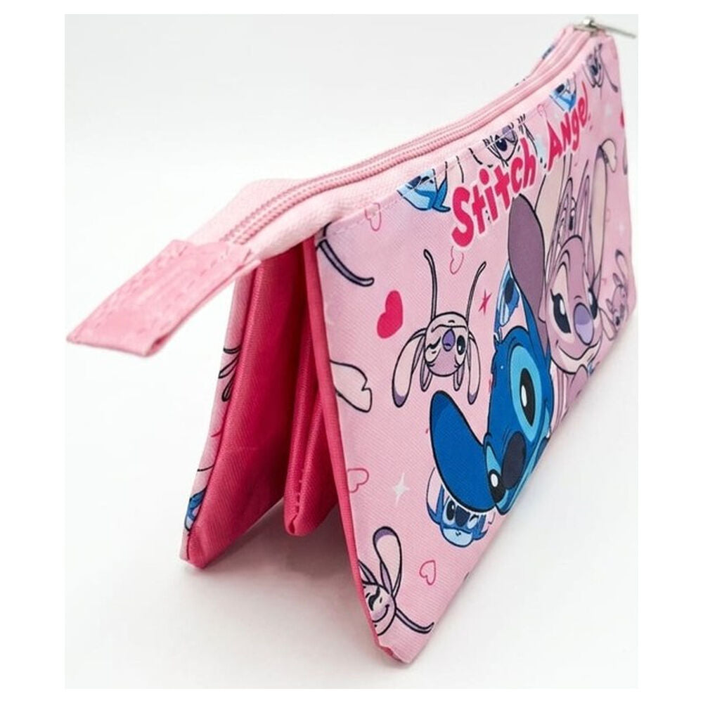Portatodo rosa Disney de Stitch y Angel con cremallera - 2