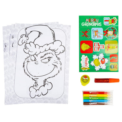 Set de actividades de El Grinch con láminas, adhesivos y materiales de colores - 2