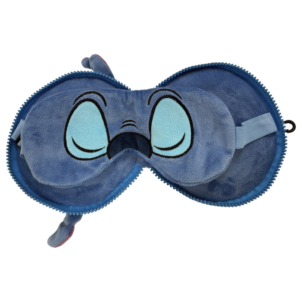 Cojín de viaje Stitch Disney con antifaz azul - 3