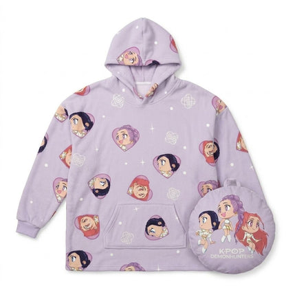 Sudadera lila oversize convertible en cojín de K-Pop Demon Hunters