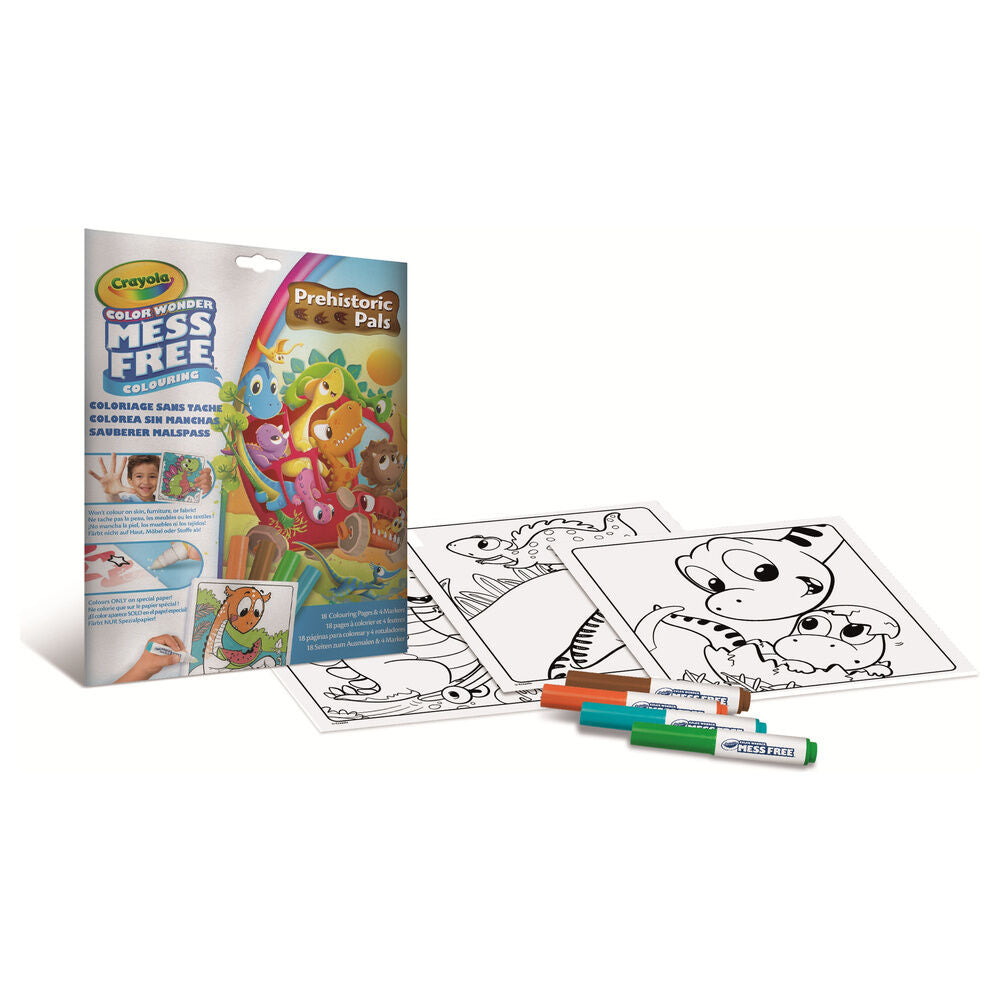 Set CRAYOLA Color Wonder Amigos Dinos con láminas de dinosaurios y rotuladores