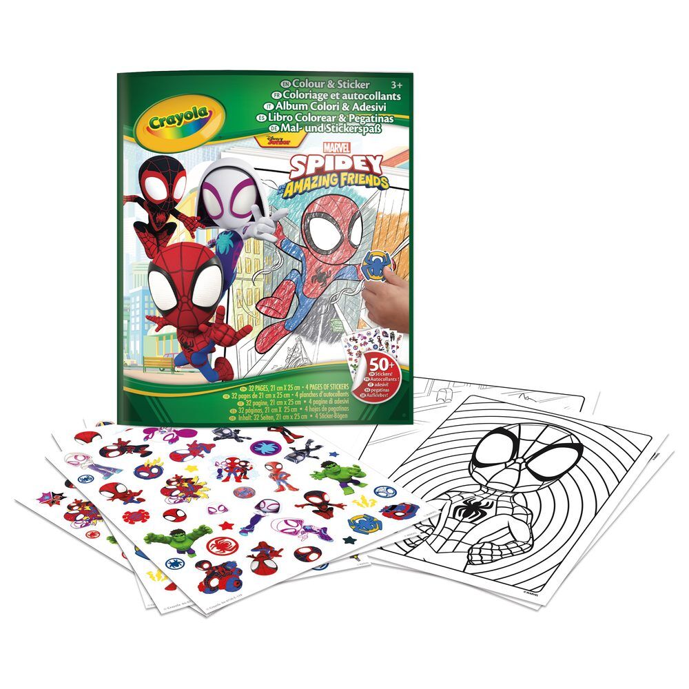 Libro para colorear y pegatinas de Spidey Marvel de Crayola