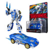 Figura articulada Transformers Hot Wheels El Segundo Coupe azul y blanca