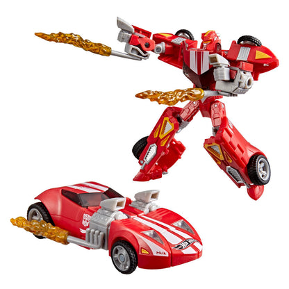 Figura articulada Twin Mill Hot Wheels Transformers roja con accesorios - 2