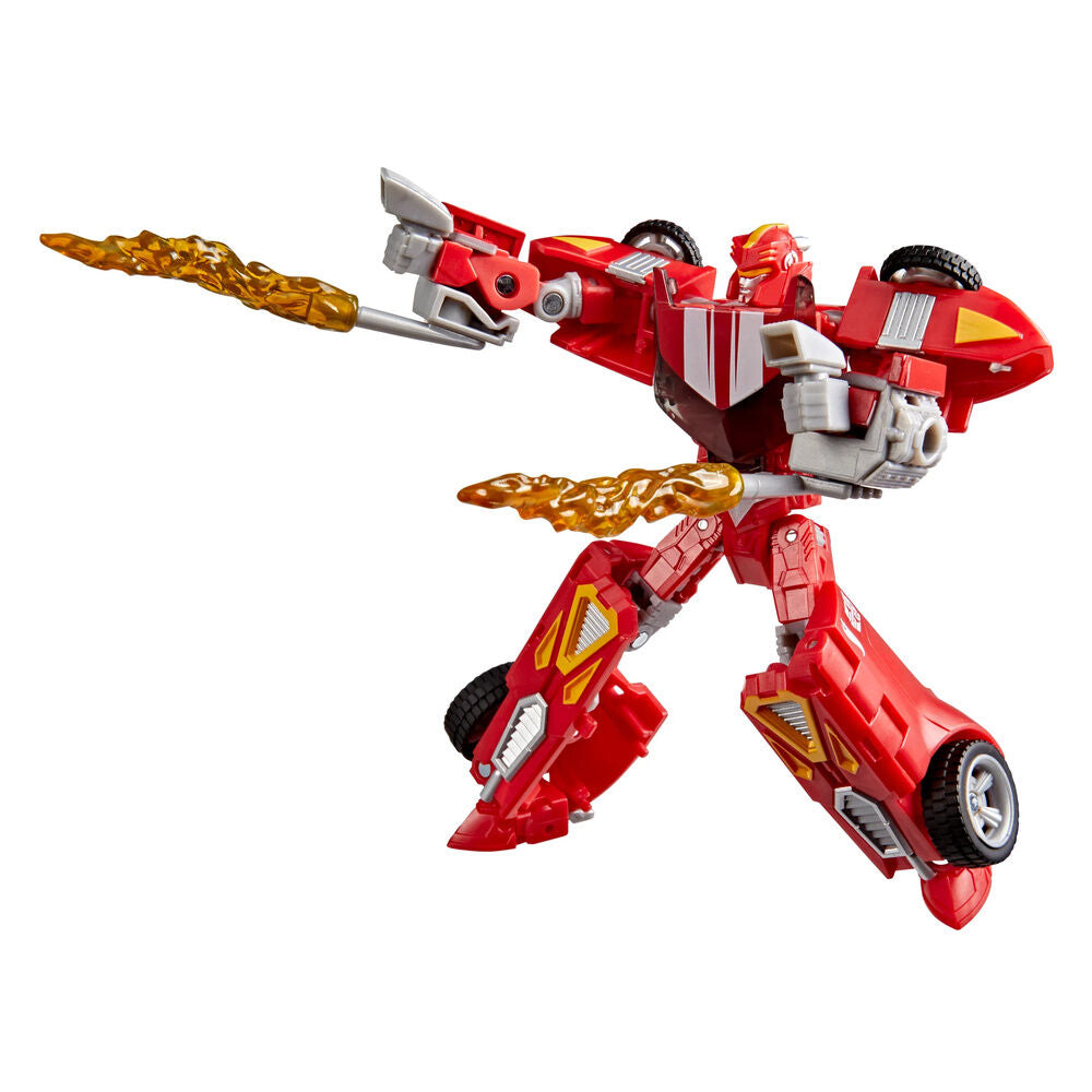Figura articulada Twin Mill Hot Wheels Transformers roja con accesorios - 3
