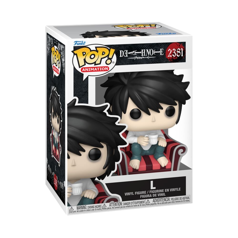 Figura Funko POP! de L de Death Note sentado en un sillón rojo - 2