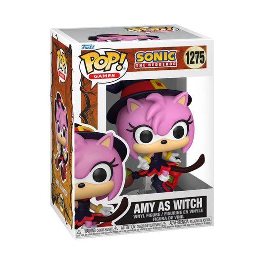 Figura Funko POP! de Amy de Sonic como bruja con escoba y linterna - 2