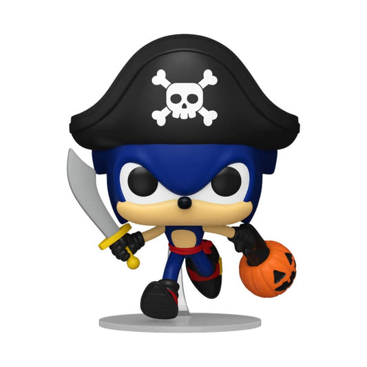 Figura Funko POP! de Sonic The Hedgehog como pirata con espada y calabaza