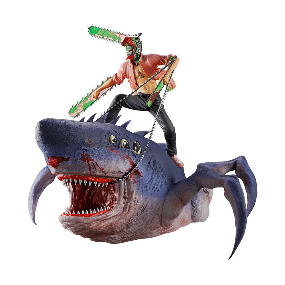 Figura Ichibansho de Chainsaw Man sobre Beam con motosierras