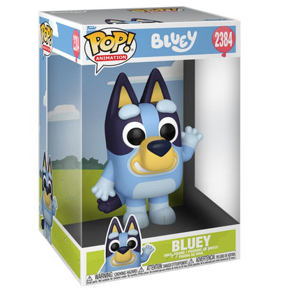 Figura Funko POP Jumbo de Bluey en caja regalo