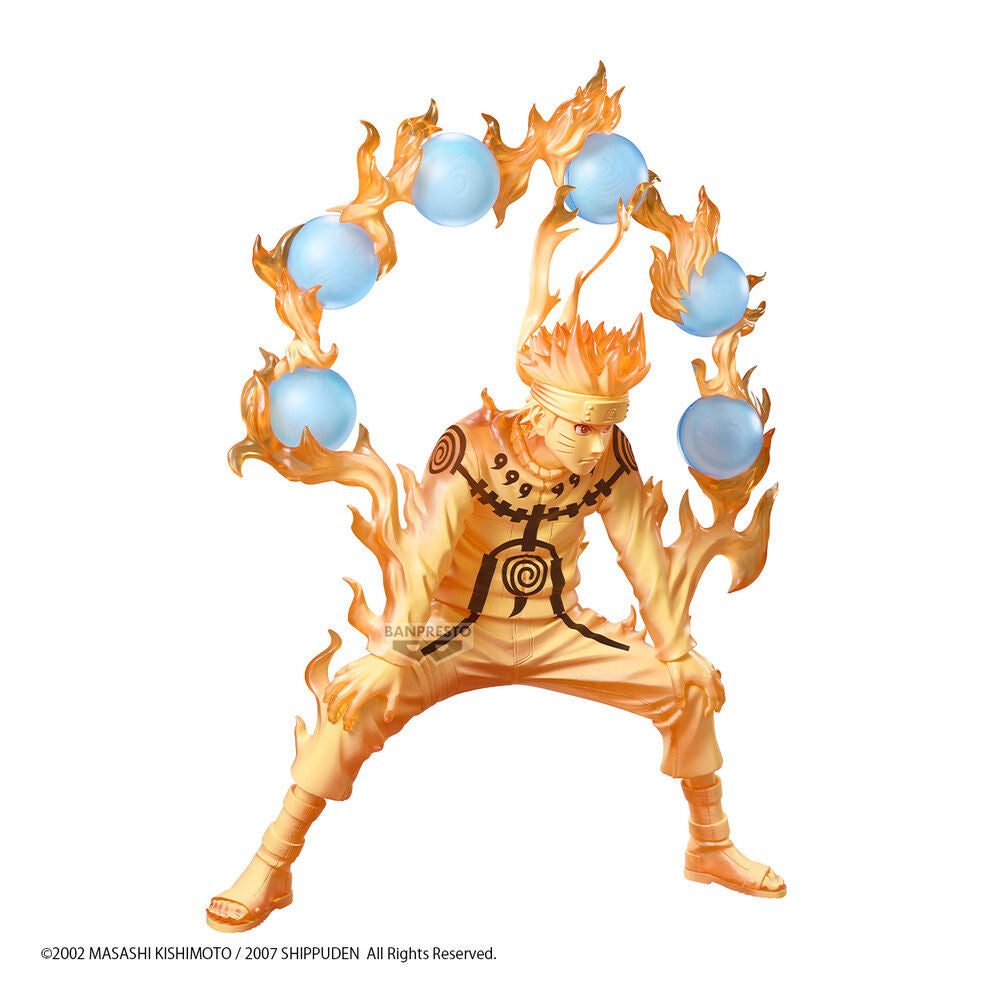Figura Naruto Uzumaki Grandista II con efectos naranjas y esferas azules - 2